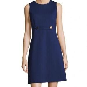 Tory Burch Brynn Sleeveless Ponte Dress Navy S
